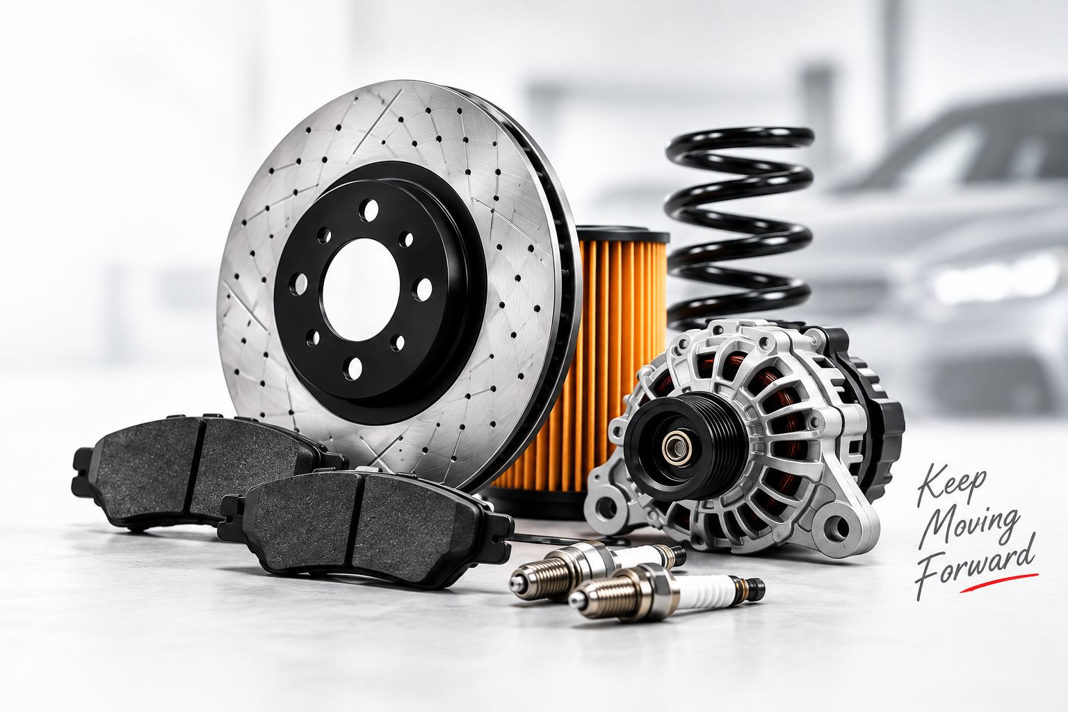 Photograph of automotive replacement parts